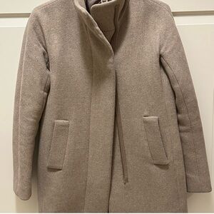 J. Crew Classic cream Tan Coat with high collar